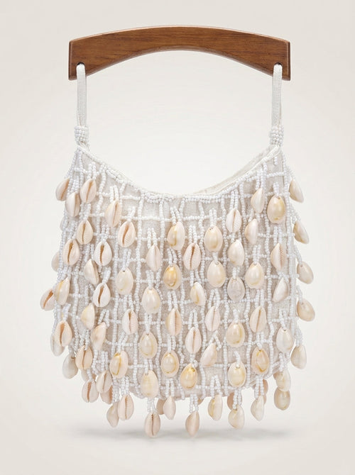 Cowrie Shell Wooden Tote