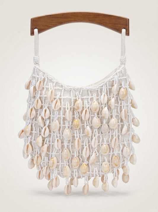Cowrie Shell Wooden Tote