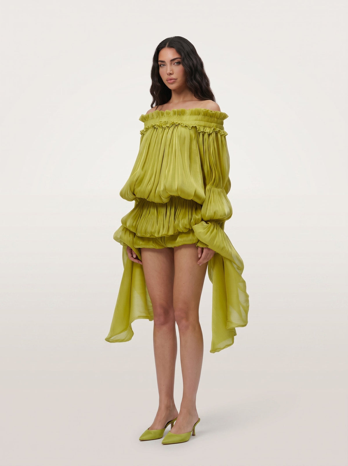LimeLuxe Ruffle Mini Dress