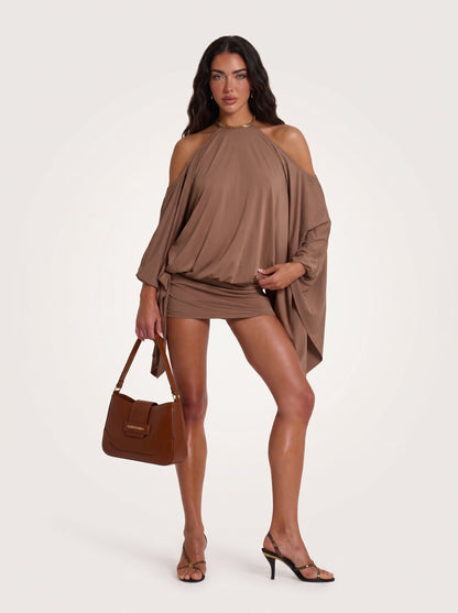 MochaSiren Butterfly Mini Dress