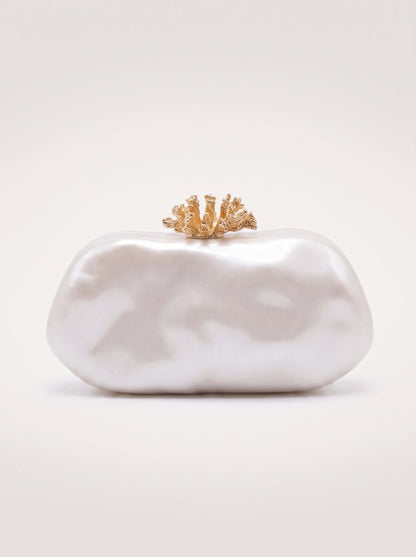 Pearl Coral Clasp Clutch