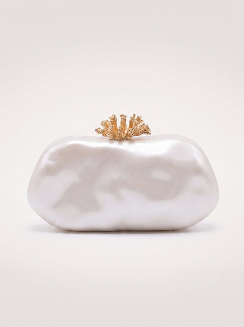 Pearl Coral Clasp Clutch