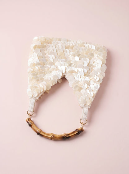 Sequin Bamboo Handle Hobo