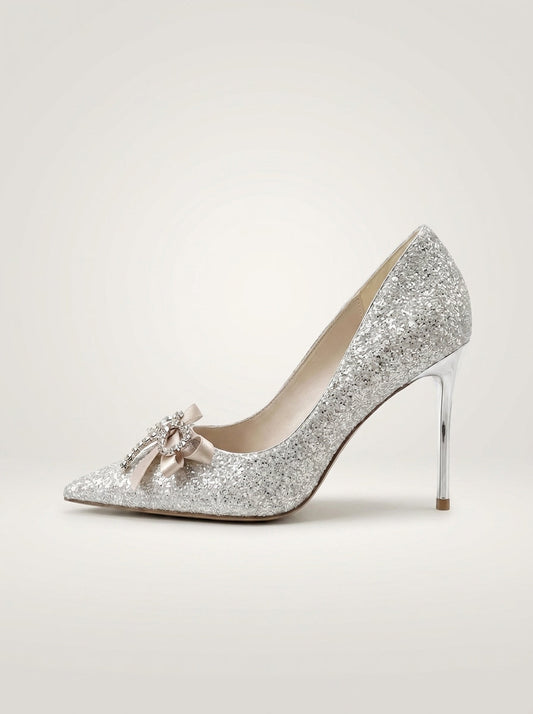 Sequin Bow Stiletto Heel